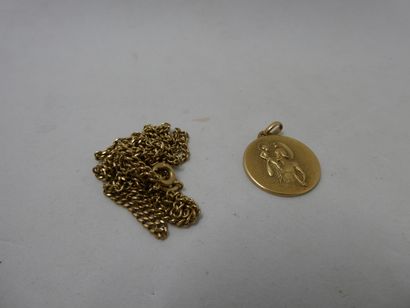 1 Pendant 18kt Gold 3,62g 1 Chain 18kt Gold...
