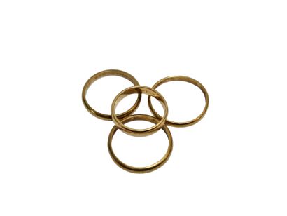 Four wedding bands in 750° yellow gold
Gross...