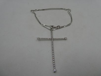 1 Necklace and cross 18kt white gold and...