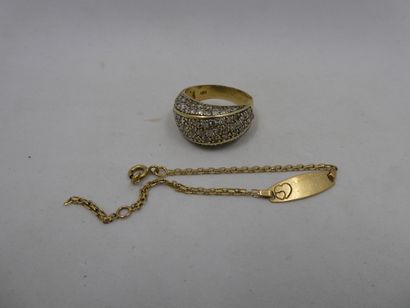 1 Ring 14kt Gold and stones 6,54g 1 Bracelet...
