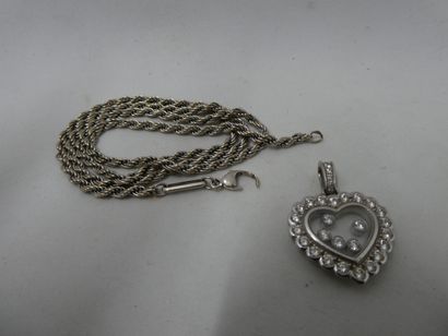 1 Chain 18kt white gold 12,73g broken 1 Pendant...
