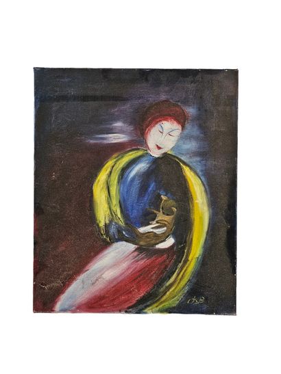 Ensemble de quatre oeuvres d'amateurs
-LB
Femme...