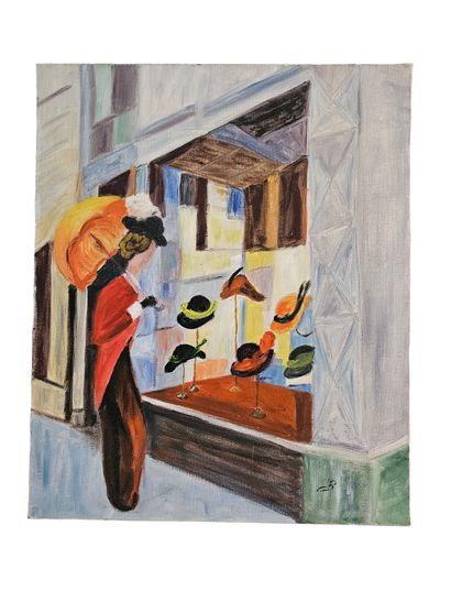 Ensemble de quatre oeuvres d'amateurs
-LB
Femme...