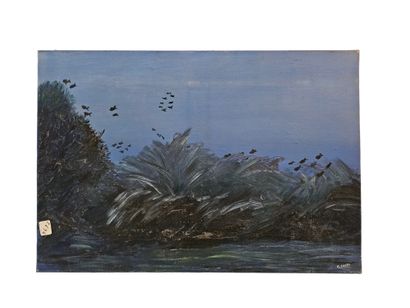 Ensemble de quatre oeuvres amateurs
-Danttier
Couple
Huile...