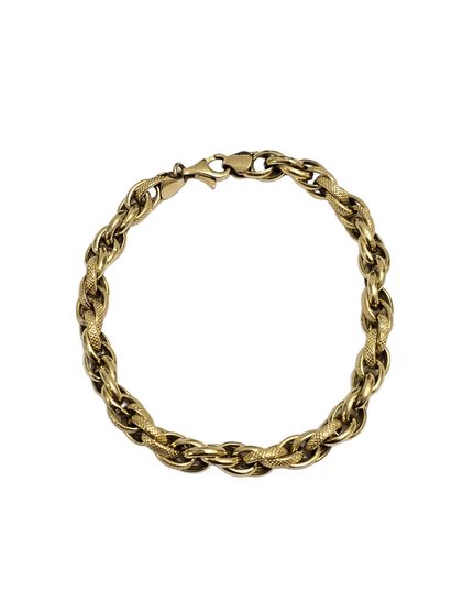 BRACELET en or jaune 750°maille fantaisie...