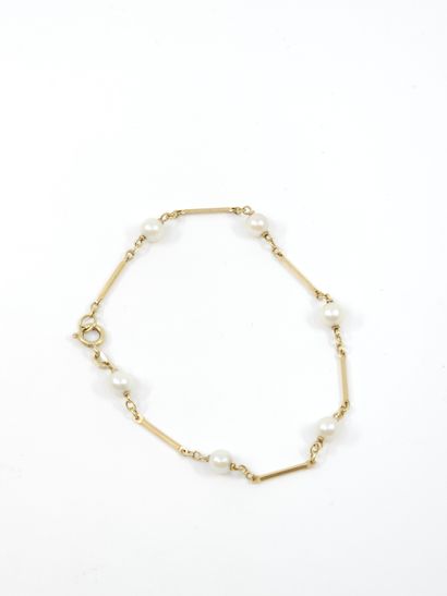BRACELET en or jaune jaune 585° (14 kt) 
Poids...