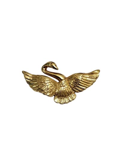 BROCHE en or jaune 750° représentant un cygne...