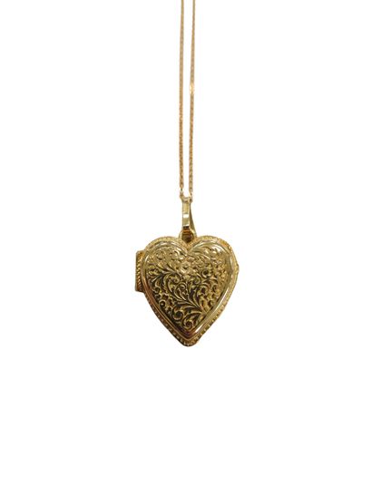 CHAINE en or jaune 750°, pendentif vitré...
