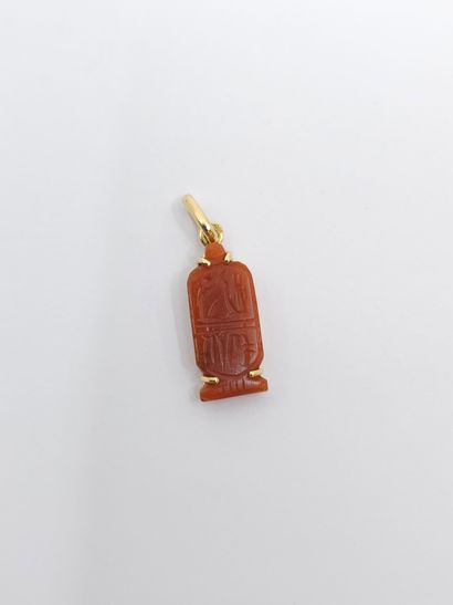 PENDENTIF en or jaune 750° 
Cartouche en...
