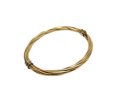 BRACELET JONC maille torsadée en or jaune...