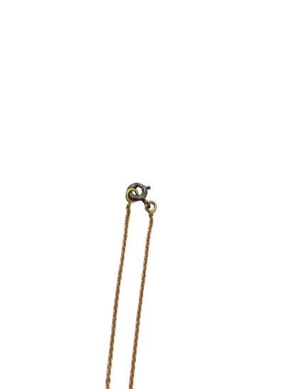 CHAINE en or jaune 750°, pendentif vitré...