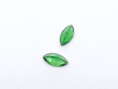 DEUX GRENATS tsavorite green VVS de taille...