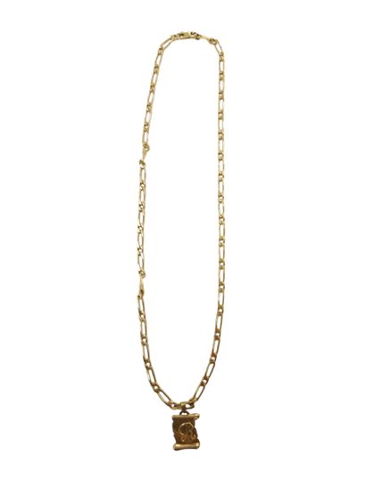 CHAINE MAILLE CHEVAL en or jaune 750°, pendentif...