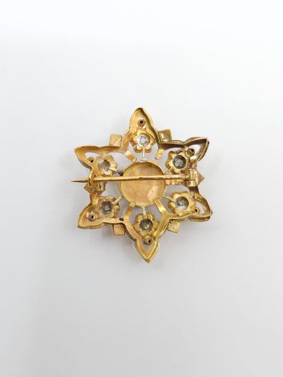 BROCHE en or trois tons 750° 
Poids : 3,24...