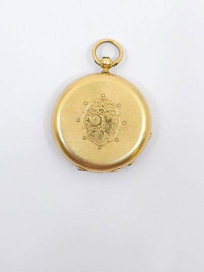 MONTRE de col en or jaune 750°, vitre désolidarisée...