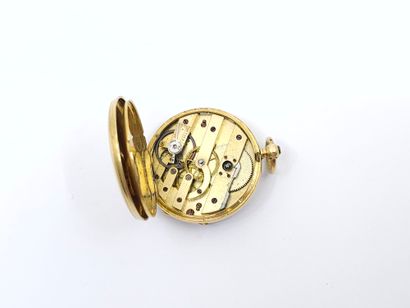 MONTRE de gousset en or jaune 750°, cadran...