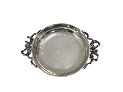 PLAT A ŒUFS A DEUX ANSES en argent de Style...
