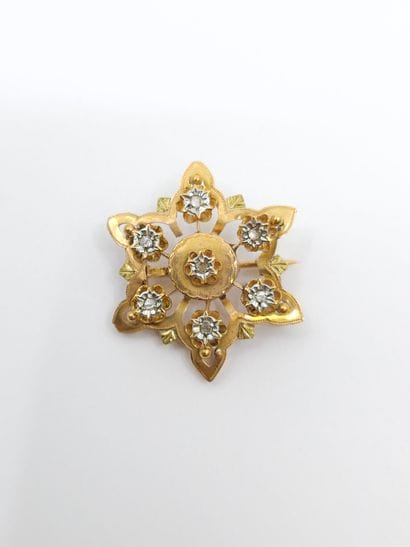 BROCHE en or trois tons 750° 
Poids : 3,24...