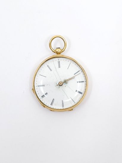 MONTRE de col en or jaune 750°, vitre désolidarisée...