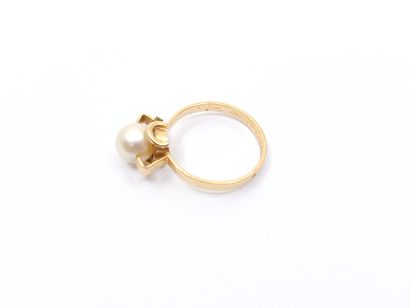 BAGUE DE JEUNE FILLE en or jaune 750° ornée...