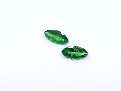 DEUX GRENATS tsavorite green VVS de taille...