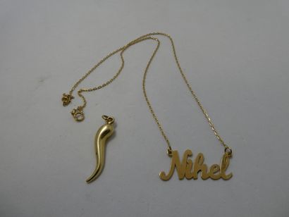 1 Pendant 18kt Gold 1,60g 1 Necklace 18kt...