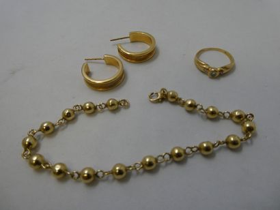 1 Bracelet 18kt gold 5,22g 1 Ring 18kt gold...