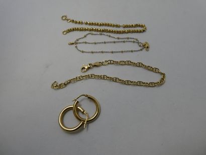 1 Pair earrings 18kt Gold 1,55g 2 Bracelets...