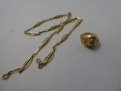 1 Chain 18kt Gold 16,61g 1 Ring 2 tone 18kt...