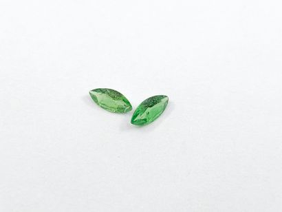 DEUX GRENATS tsavorite green VS de taille...