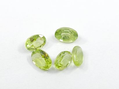 PERIDOT green Nbr 5 , oval , Pakistan , 2.22...