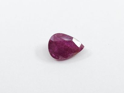 RUBY purplish red , pear , Tanzania , 2.90...