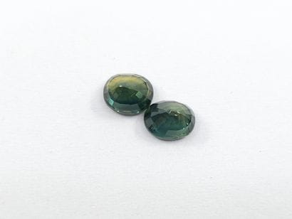 SAPHIRE bluish green Nbr 2 , ovale , Australie...