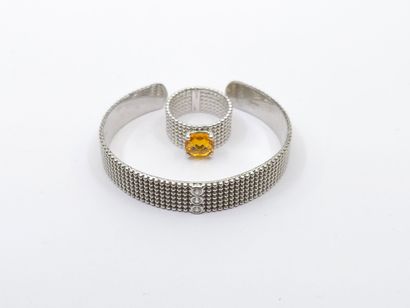 925° silver BRACELET with pearl decoration,...