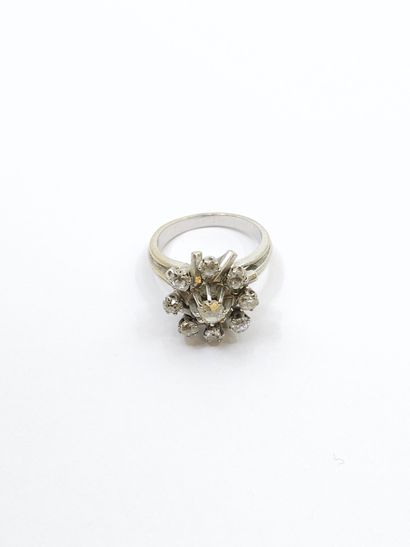 Daisy ring in 750° white gold set with nine...