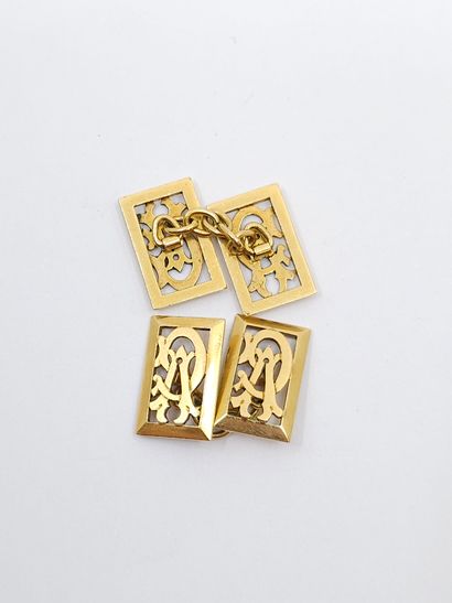 PAIR of cufflinks in 750° yellow gold
Weight:...
