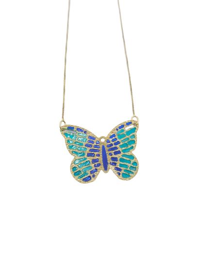 COLLAR in 375° yellow gold with butterfly...
