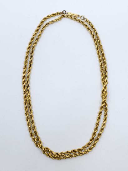 NECKLACE with alternating links in 750° yellow...