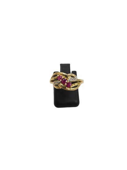 FRENCH WORK
Ring in yellow gold 750° set...