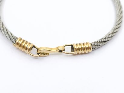 BRACELET TORSADE in gold and steel 
Gross...