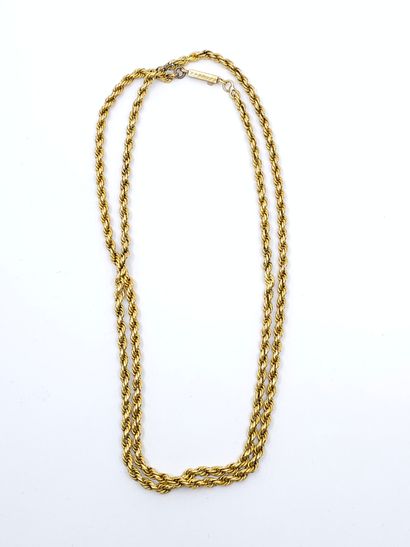 Yellow gold 750° twisted link SAUTOIR, ratchet...