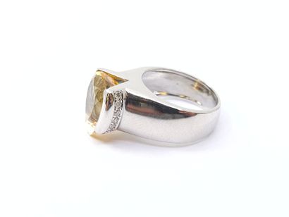 TRAVAIL MODERNE
Bague en or gris 750° ornée...