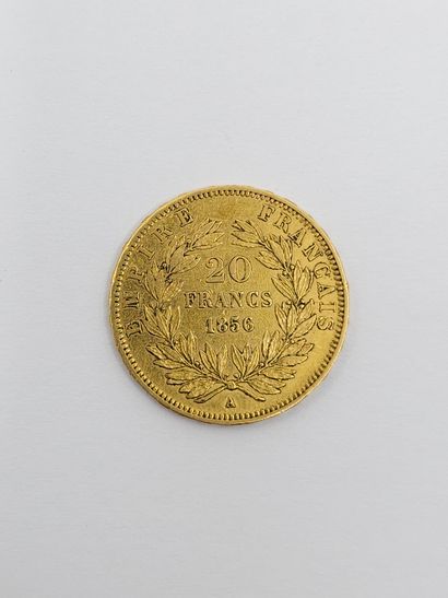 PIECE DE 20 francs or Napoléon 1856/A 
Weight...