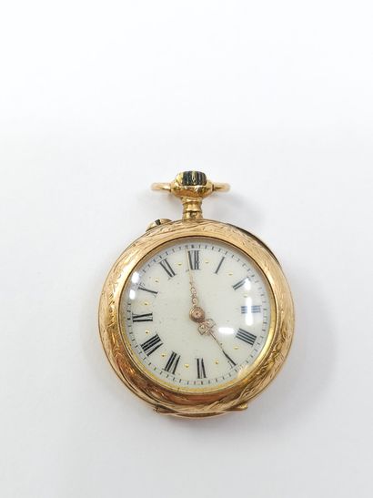 NECK WATCH in finely chased 750° pink gold
Gross...