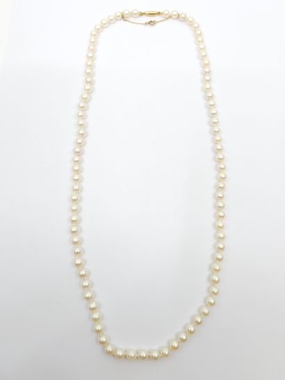 COLLIER de perles choker, fermoir tonneau...