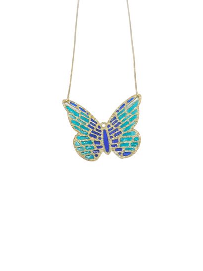 COLLAR in 375° yellow gold with butterfly...