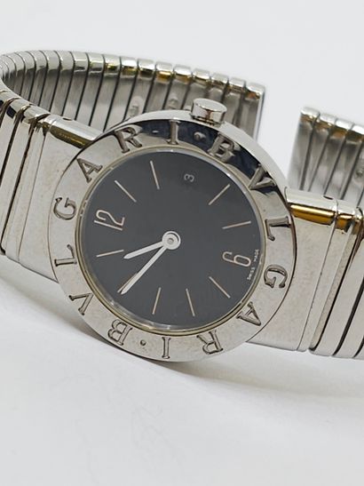 BULGARI 
Steel bracelet watch, tubogas strap
In...
