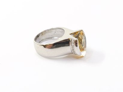 TRAVAIL MODERNE
Bague en or gris 750° ornée...