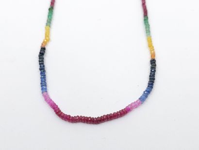 rainbow necklace in colored sapphire