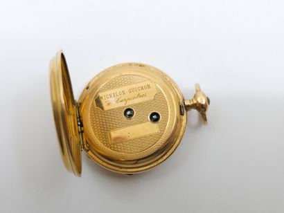 750° yellow gold collar WATCH, chased and...